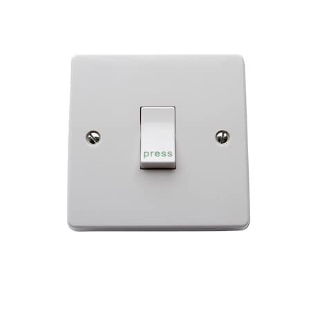 Rofu ROFU Surface Mount Rocker Switch White Pushbutton, White Finish 1010 ROFU